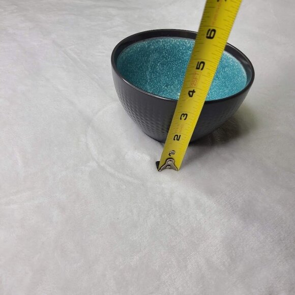 Mikasa Maddox Stoneware Cereal Soup Bowl Black Teal Replacement Dinnerware - Picture 6 of 7